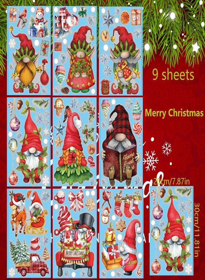 BLESOUYI Christmas Window Clings Decals Xmas Stickers Christmas Party Decorations Gnomes Window Clings for Home School Office Party Supplies - Image 4
